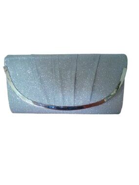 Blush Silver Evening Clutch Crossbody Bag